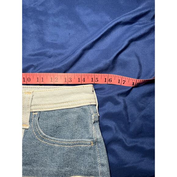 Hollister button fly patchwork raw hem high waisted shorts womens 28 eclectic - Picture 7 of 9